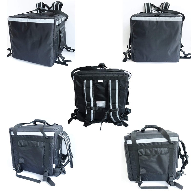 Packir PK-92Z: Big Insulated Pizza Delivery Bag with Cup Holder, 16" L x 16" W x 16" H, Thermal Food Delivery Box For Scooter, Heat Insulated Food Delivery Bag For Bike, Side Loading, 2-Way Zipper Closure - Image 4